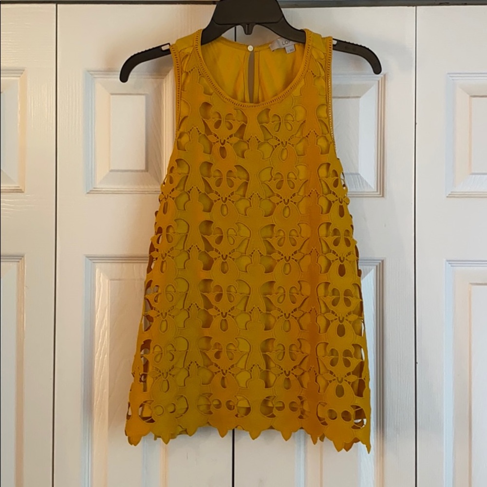 LOFT Embroidered Lace Sleeveless top